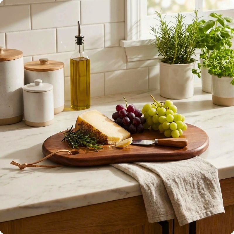 Planche à découper en bois intemporell'ine pour plateau de fromage