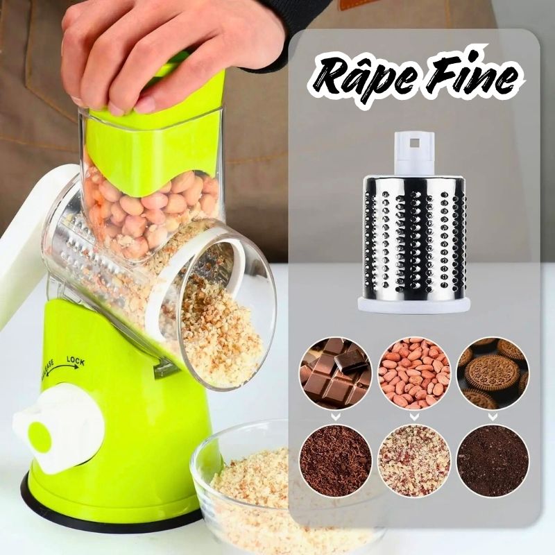 râpe à légumes manuelle râpe cacahuète avec zoom sur tambour fin