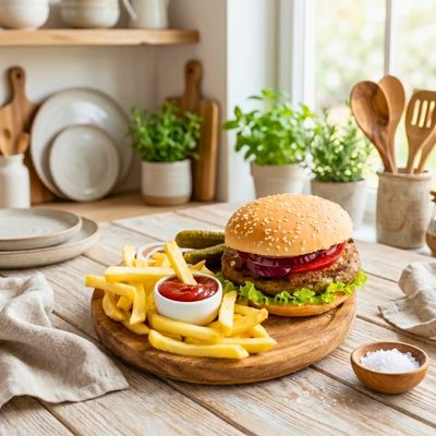 Burger Maison Sain : Recette Facile avec Hachoir à Viande et Frites Maison