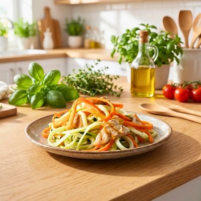 Spaghettis de légumes : la recette healthy et rapide en 15 minutes avec un coupe légumes