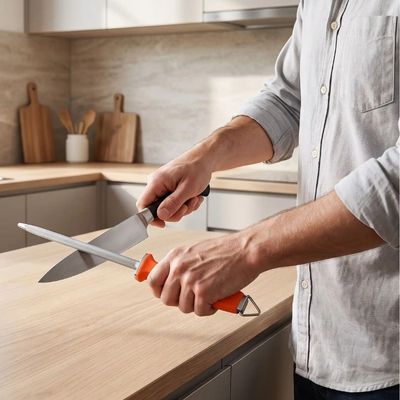 Aiguiseur couteau affil'ine en démonstration dans une cuisine