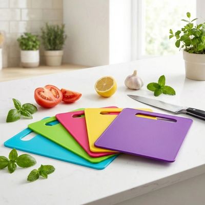 Ensemble de planches à découper colorées