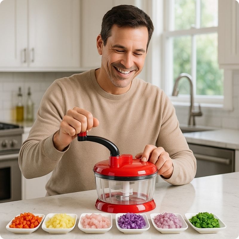 Hachoir manuel utilisé par homme