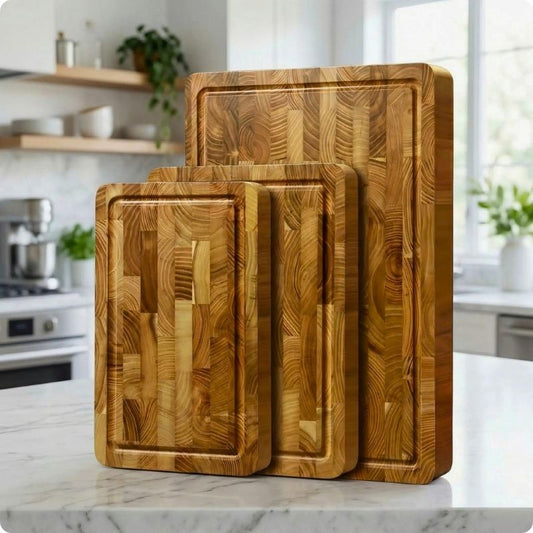 planche a decouper bois debout dans cuisine
