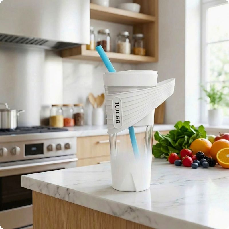 Blender portable blanc posé sur plan de travail