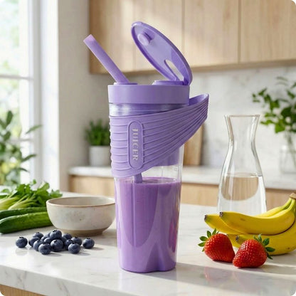Blender portable violet posé sur plan de travail