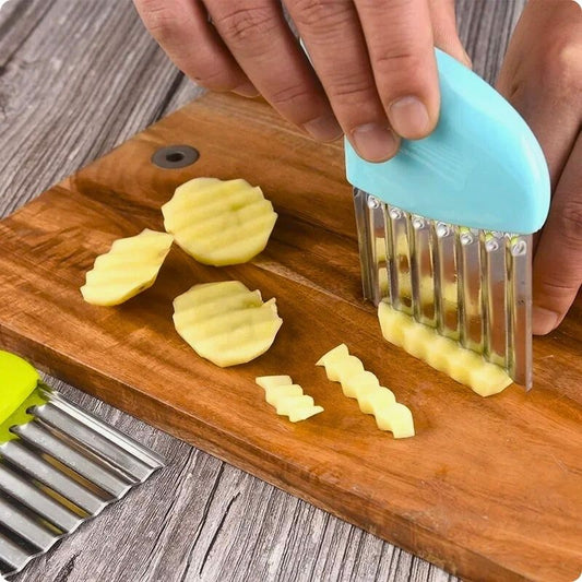 Coupe frites manuel tranchant des frites ondulées