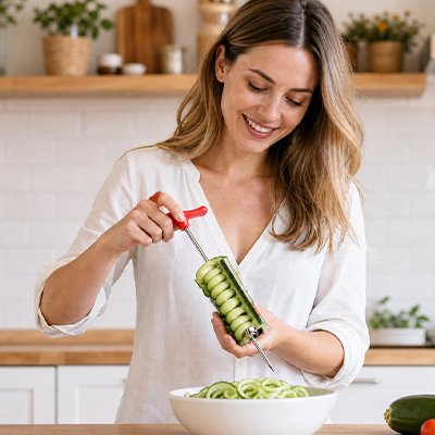 Coupe legume manuel tortil'ine utilisé par une femme