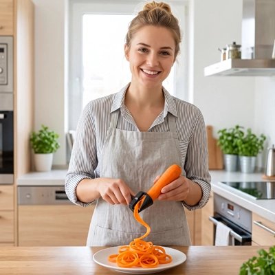 Coupe legume manuel utilisé pour réaliser des spaghettis de carotte