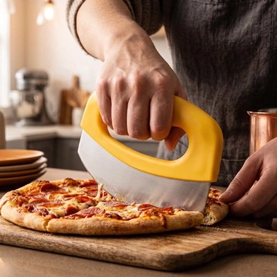 Couteau à pizza tranchant idéal pour couper une pizza 