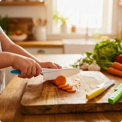 couteau enfant mon p'tit chef'ineutilisé pour couper carotte