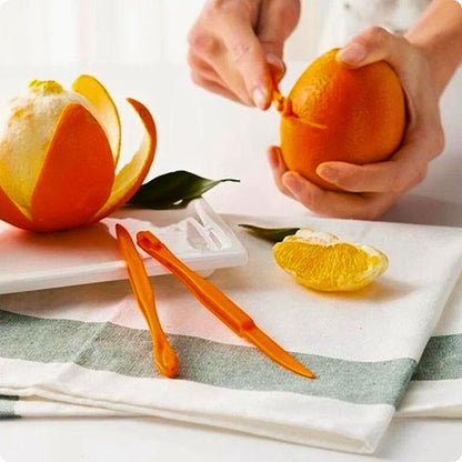 Epluche agrume utilisé pour faire une incision dans la peau d'un orange