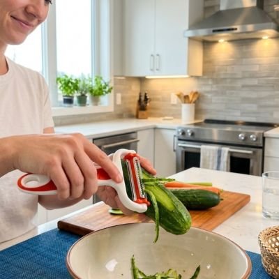 Éplucheur à légumes utilisé pour éplucher en julienne 