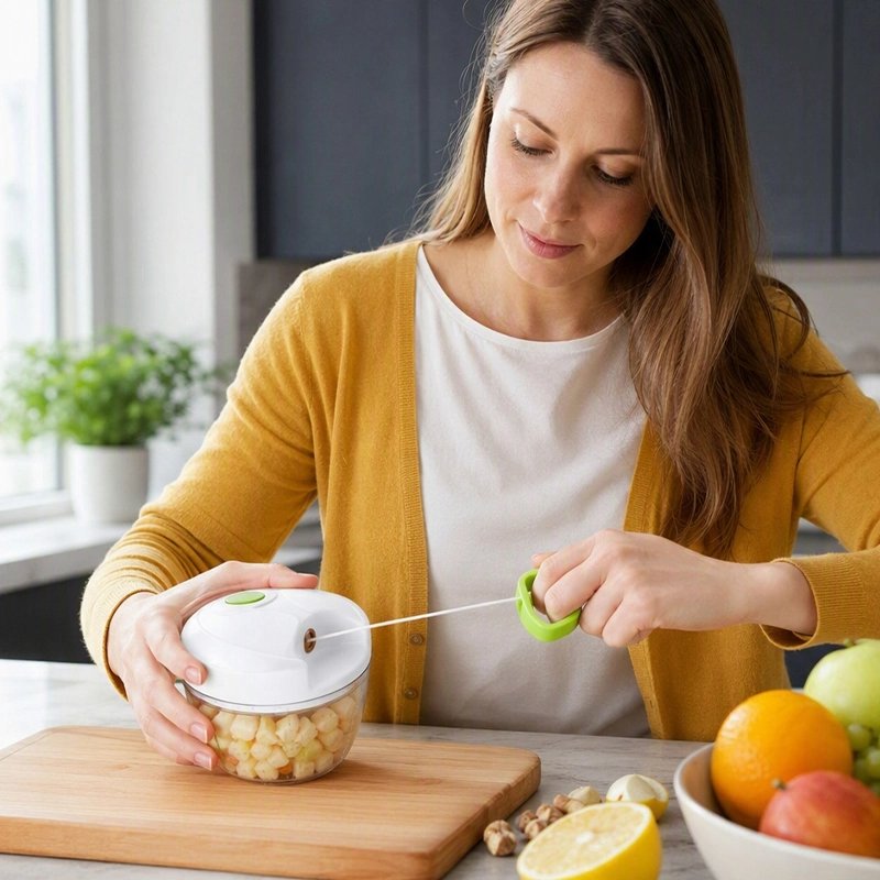 Hachoir manuel rapido'ine utilisé par une femme qui hache des fruits
