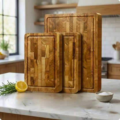 planche a decouper bois dans cuisine avec aliments