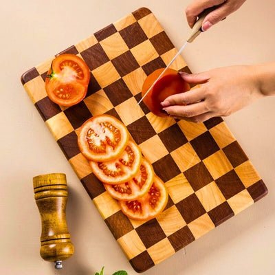 PLANCHE À DÉCOUPER EN BOIS | DAMIER'INE™ - Ma cuisine idéale