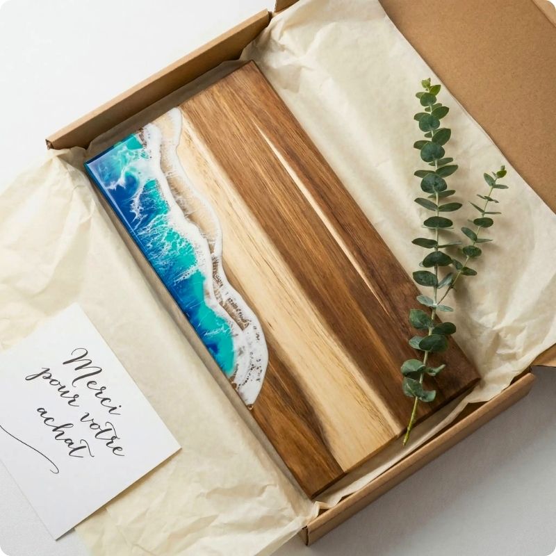 Planche à décuper en bois oceawood dans son carton 