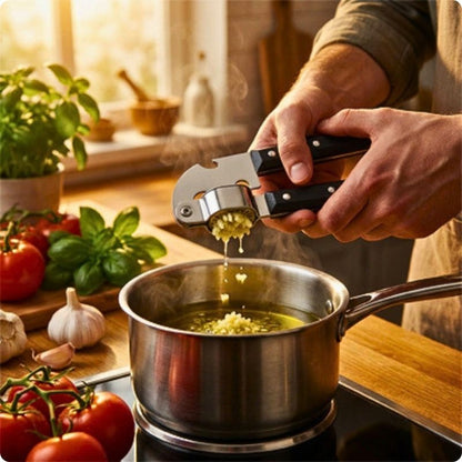 Presse-ail master'ine écrase ail dans casserole