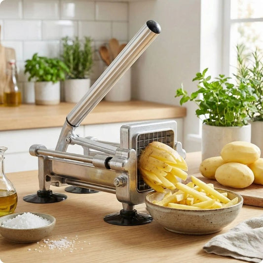 Presse frite power frit'ine avec frites dans assiette