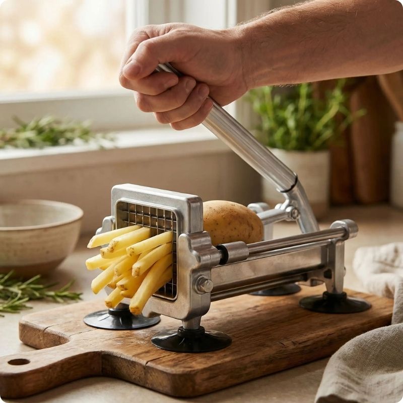 Presse frite power frit'ine utilisée pour couper frites