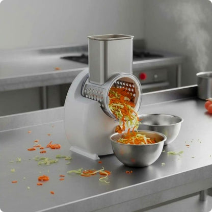 râpe à légumes électrique utilisée pour râper des légumes